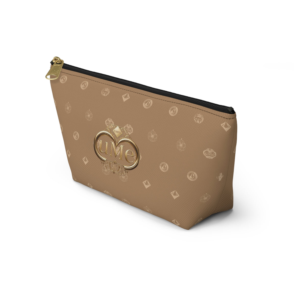 Beige Monogram Accessory Pouch — Luxury T-Bottom Makeup Bag