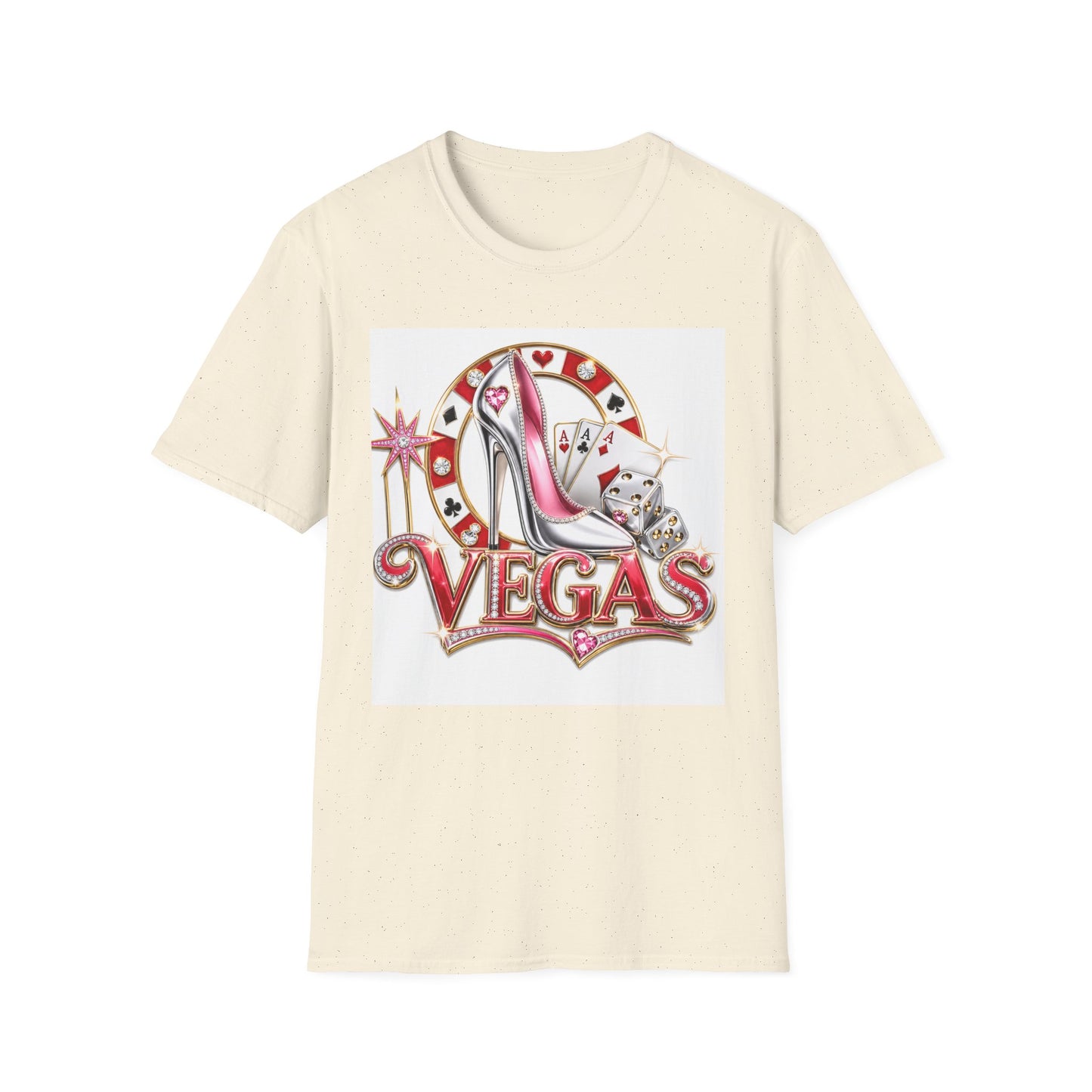 Las Vegas Casino Heels T-Shirt – Retro Vegas Cards & Dice Graphic