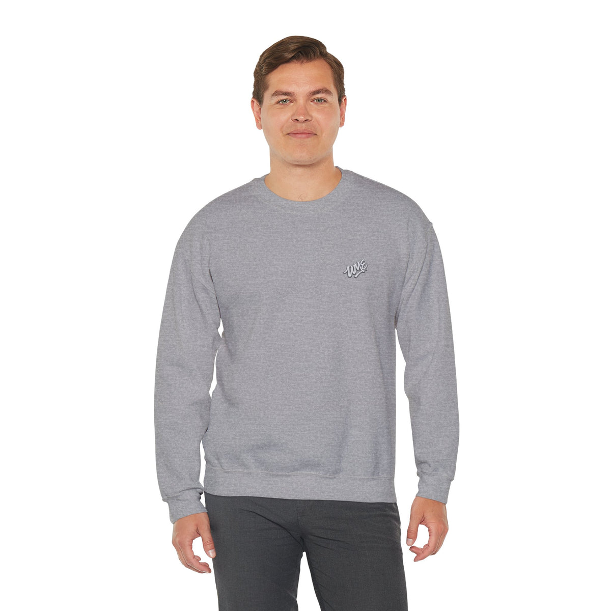 Crewneck Sweatshirt — UME White Logo All-Over Print