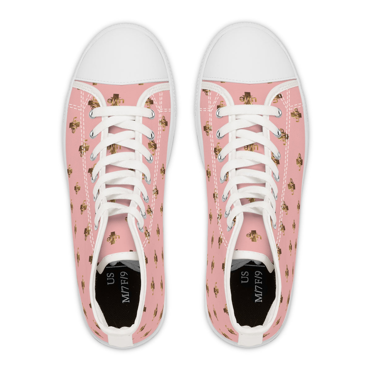 Women’s High-Top Sneakers — Pink All-Over Print