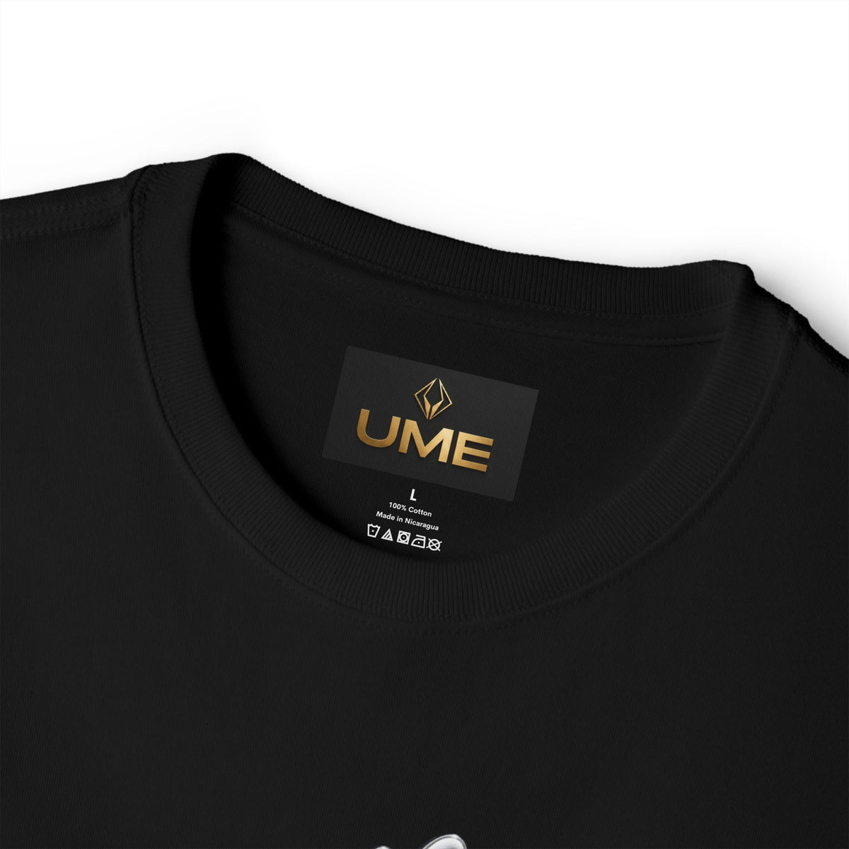 UME Script Logo Boxy Tee — White Oversized Graphic T-Shirt