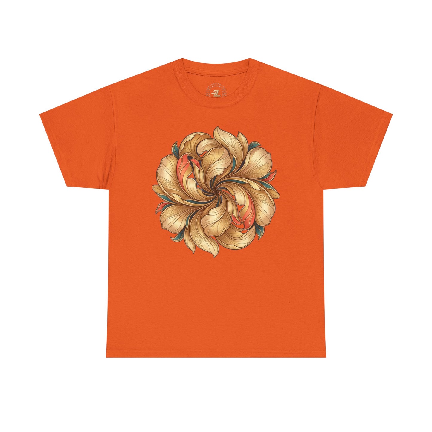 Floral Swirl Tee — Golden Petal Graphic T-Shirt