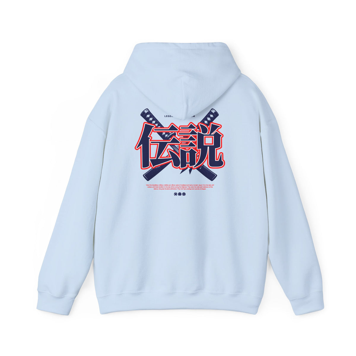 Legend Kanji Hoodie — Retro Samurai Sword Graphic Pullover
