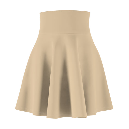 Beige Women's Skater Skirt — Flared A-Line Casual Everyday