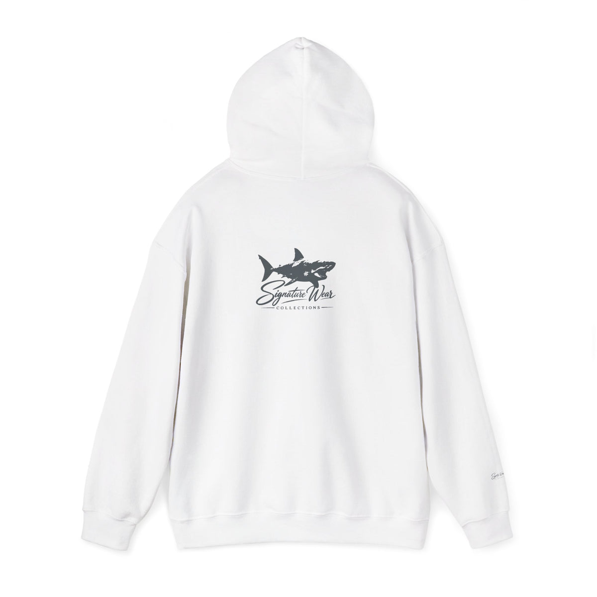 Shark Logo Hoodie — "Signature Wear" Graphic Pullover | White, Black & More