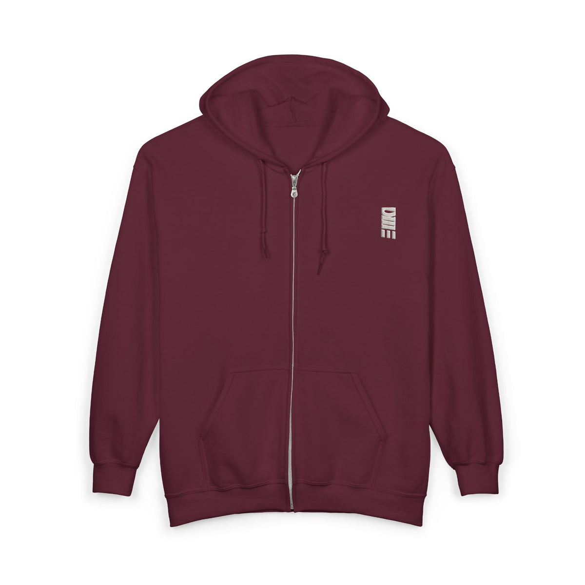 Full-Zip Midweight Hoodie — Multi-Color Minimal Graphic