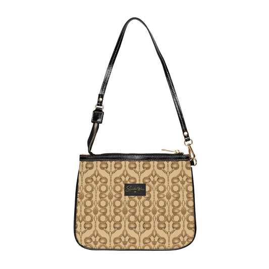 Chain Link Shoulder Bag – Champagne | Vintage Pattern Crossbody Purse