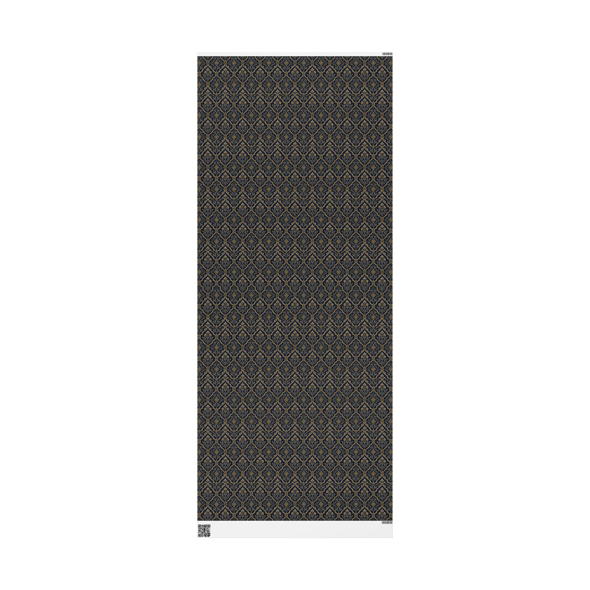 Lux Navy & Gold Damask Wrapping Paper Roll — Elegant Gift Wrap for Weddings, Anniversaries & Holidays
