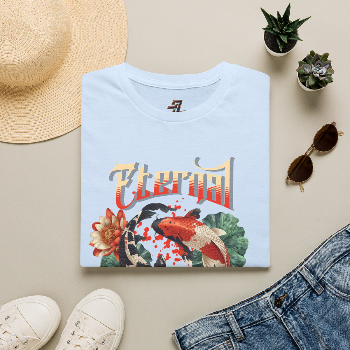 Eternal Waters T‑Shirt — Koi Pond Floral Graphic Tee