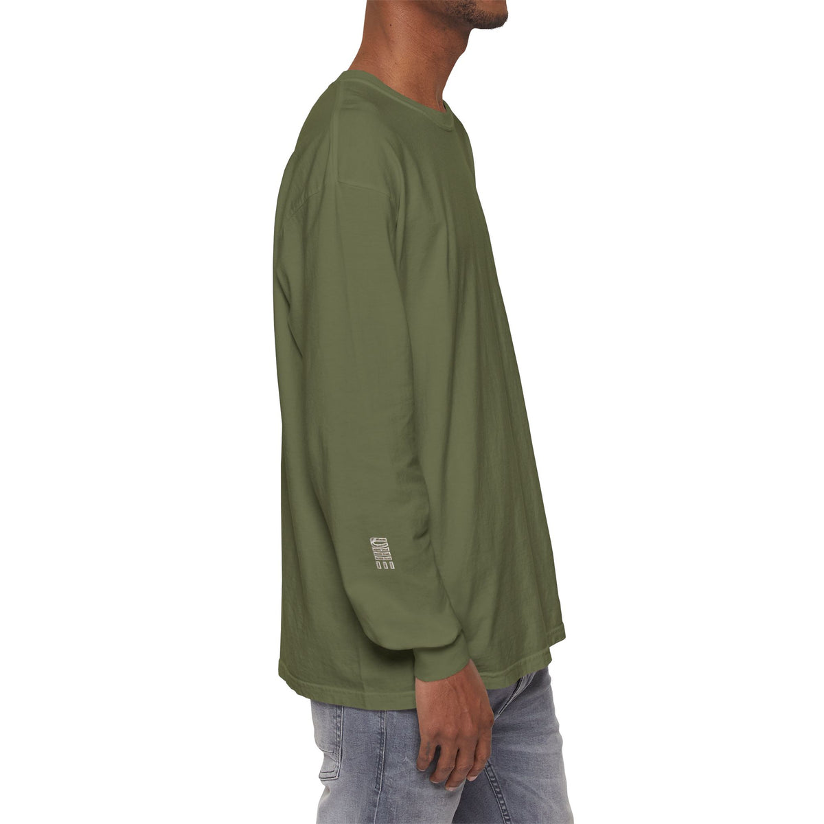Garment-Dyed Long-Sleeve T-Shirt — Multi-Color Minimal Graphic