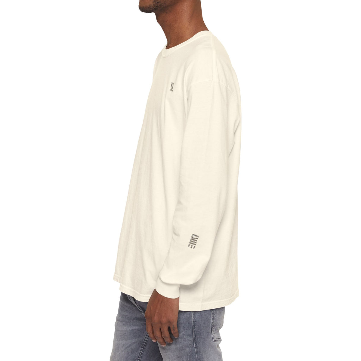 Garment-Dyed Long-Sleeve T-Shirt — Multi-Color Minimal Graphic