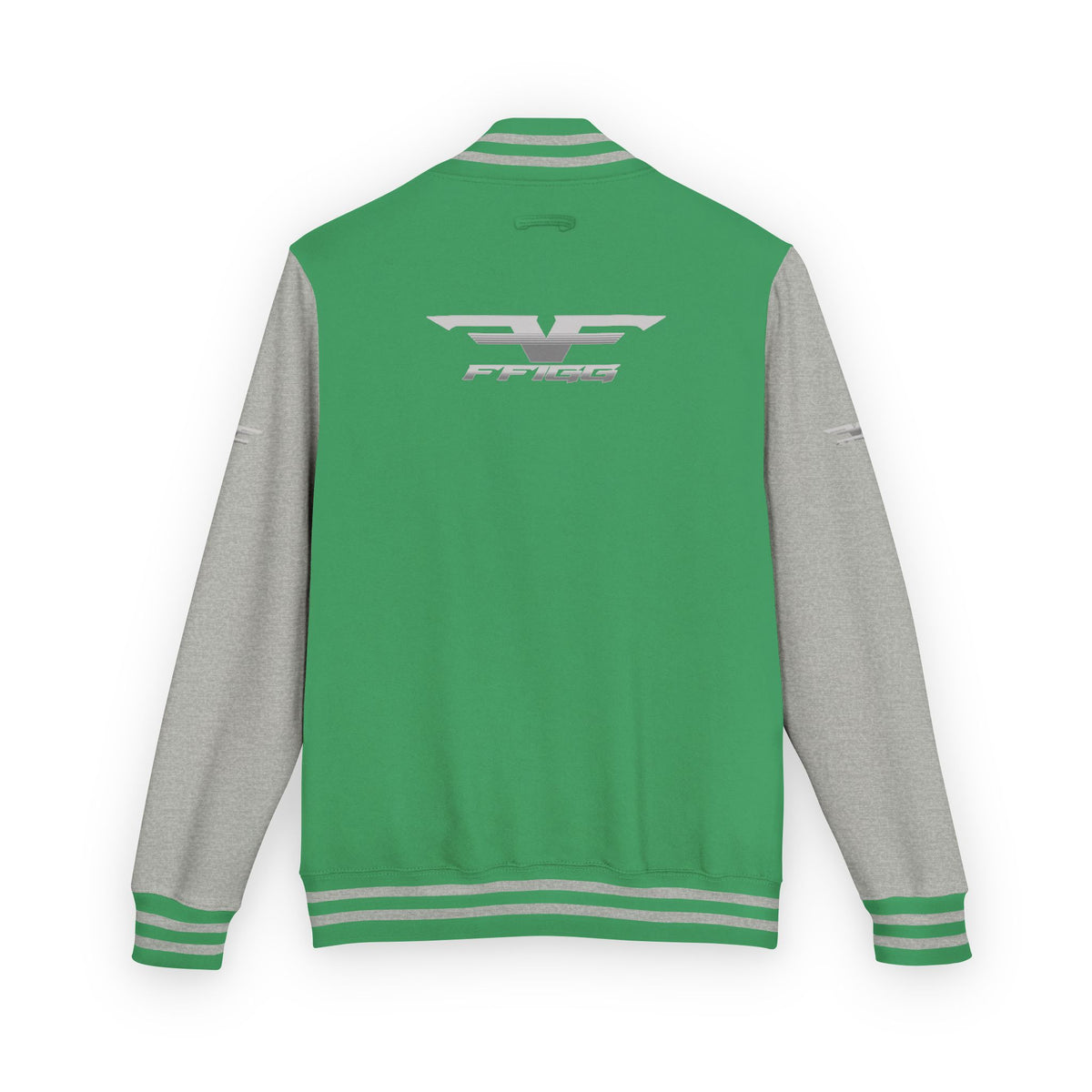 Black and White Varsity Jacket with Winged Logo