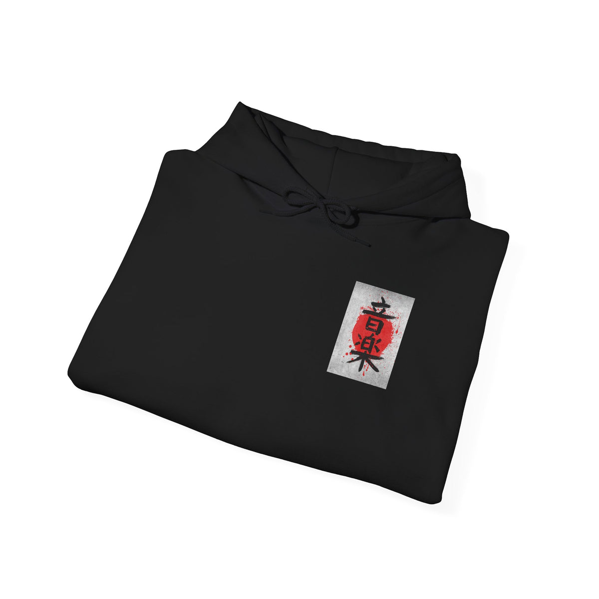 Samurai Poppy Hoodie — Japanese Ink Art Hooded Sweatshirt