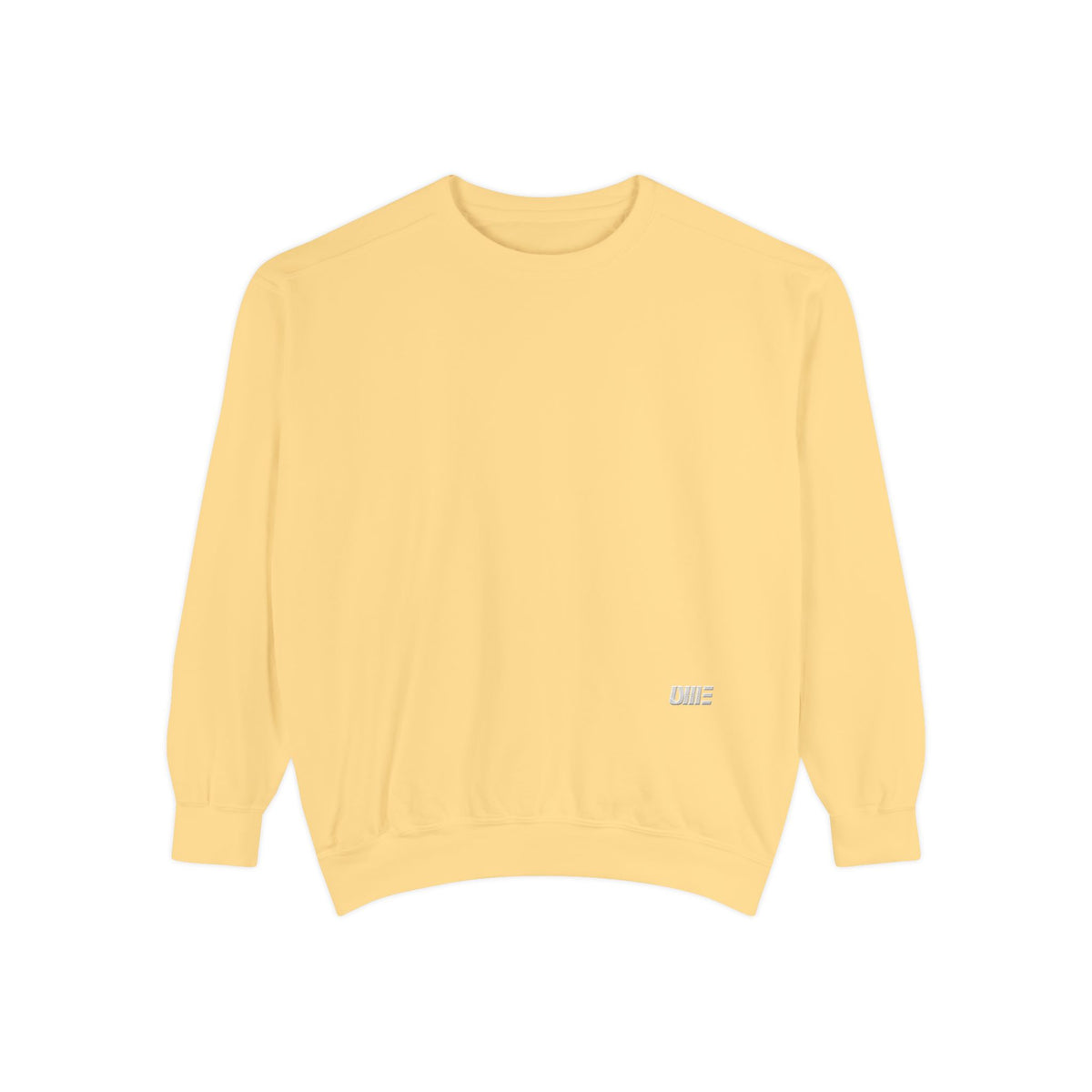 Garment-Dyed Crewneck Sweatshirt — Multi-Color Minimal Graphic