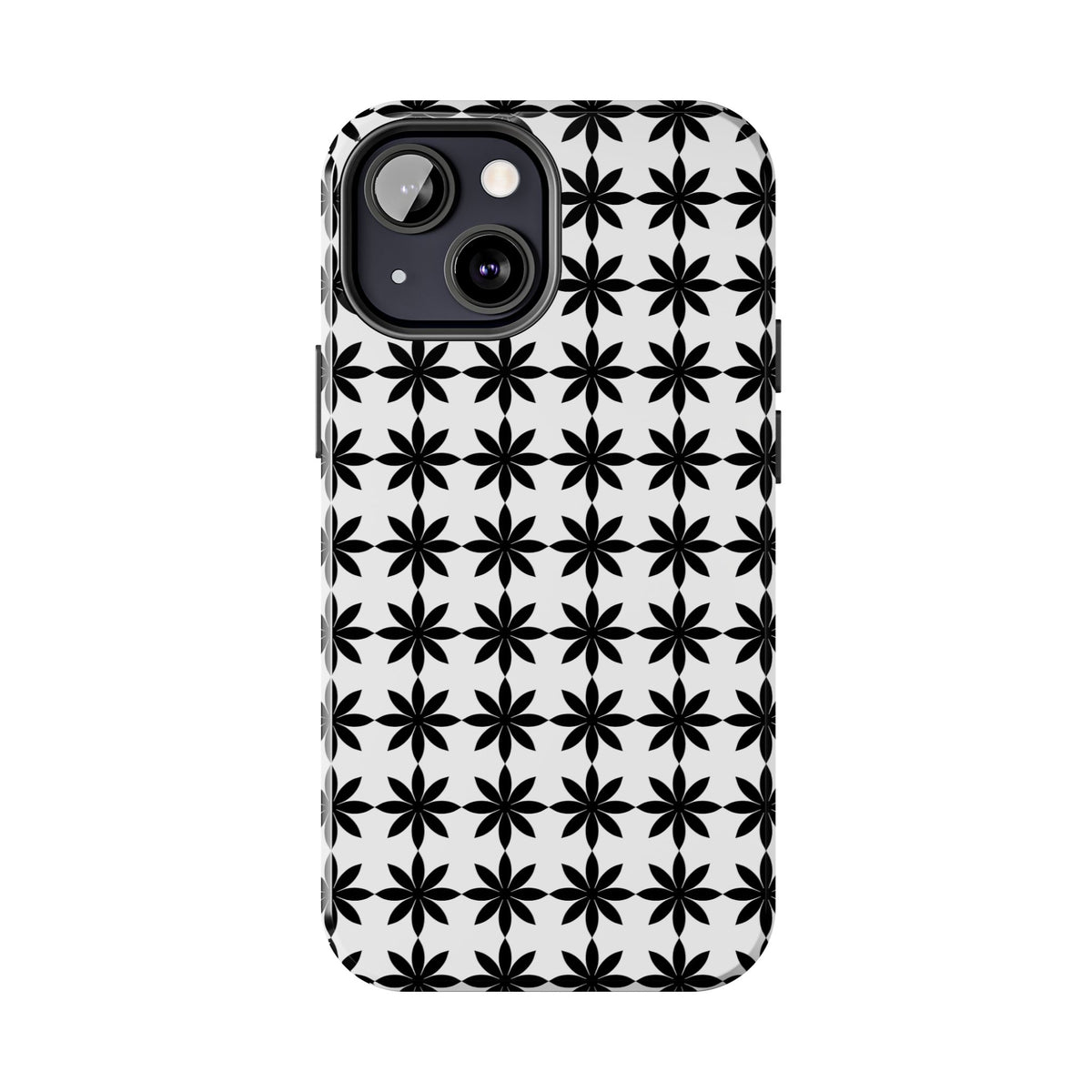 Tough Phone Case — Black & White Geometric Star Pattern