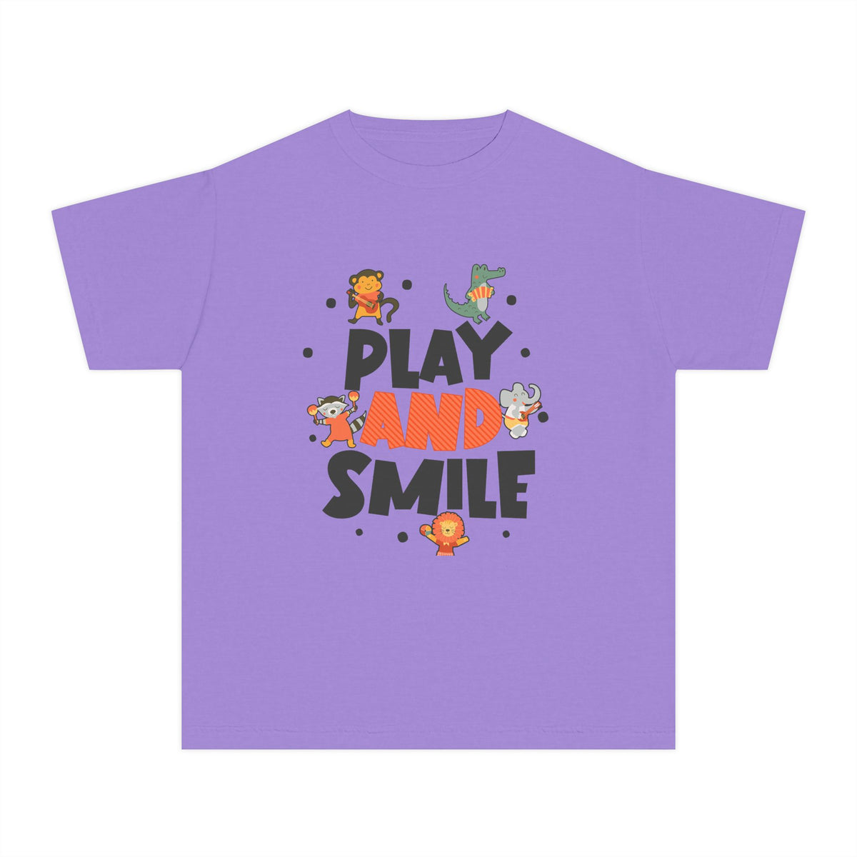 Play and Smile Youth Tee — Cute Animal Playtime Kids T‑Shirt