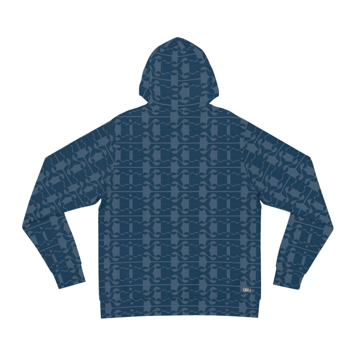 Allover Blue Geometric Pattern Hoodie — Casual Streetwear Pullover