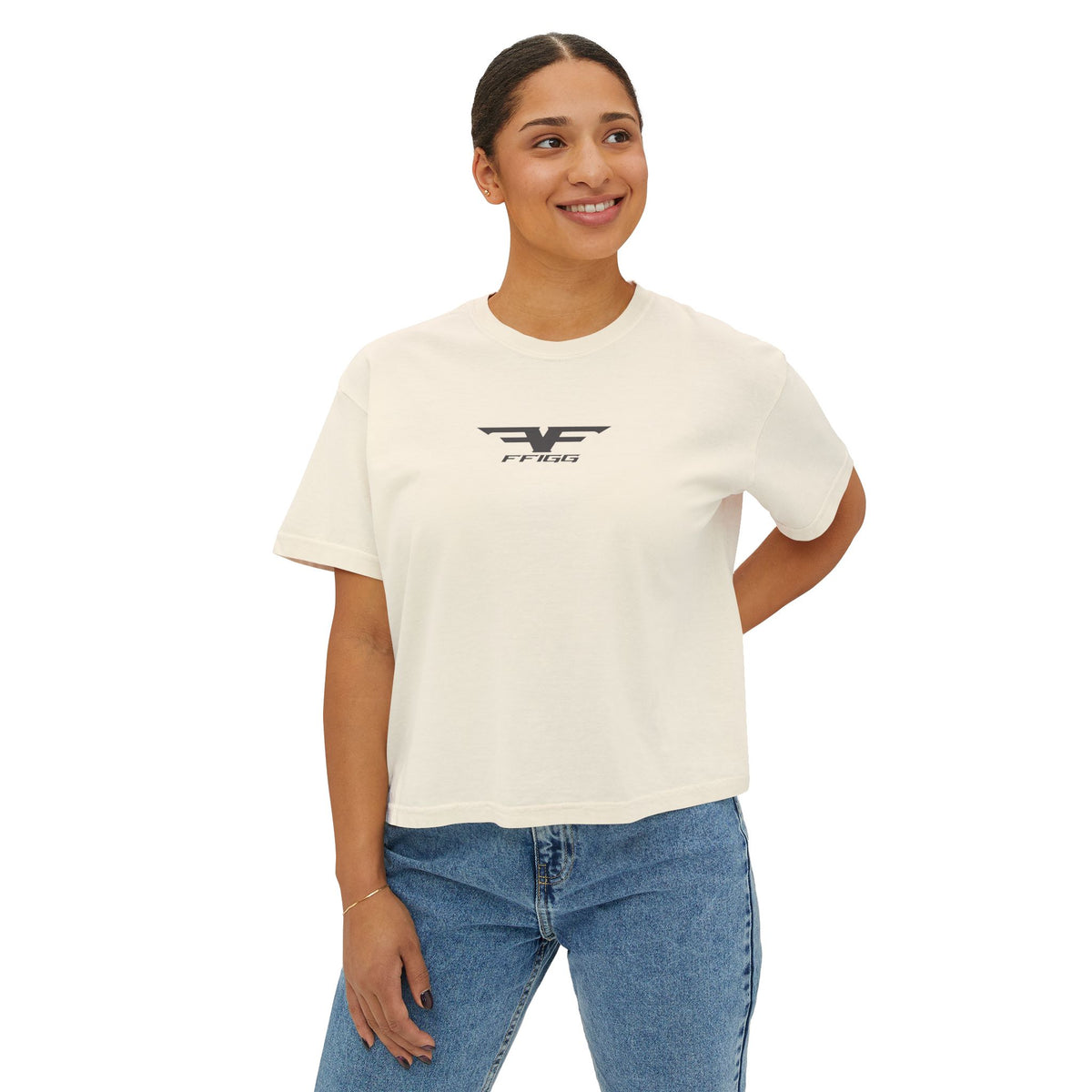 Women’s Winged Logo Boxy Tee — Ivory & More Colors