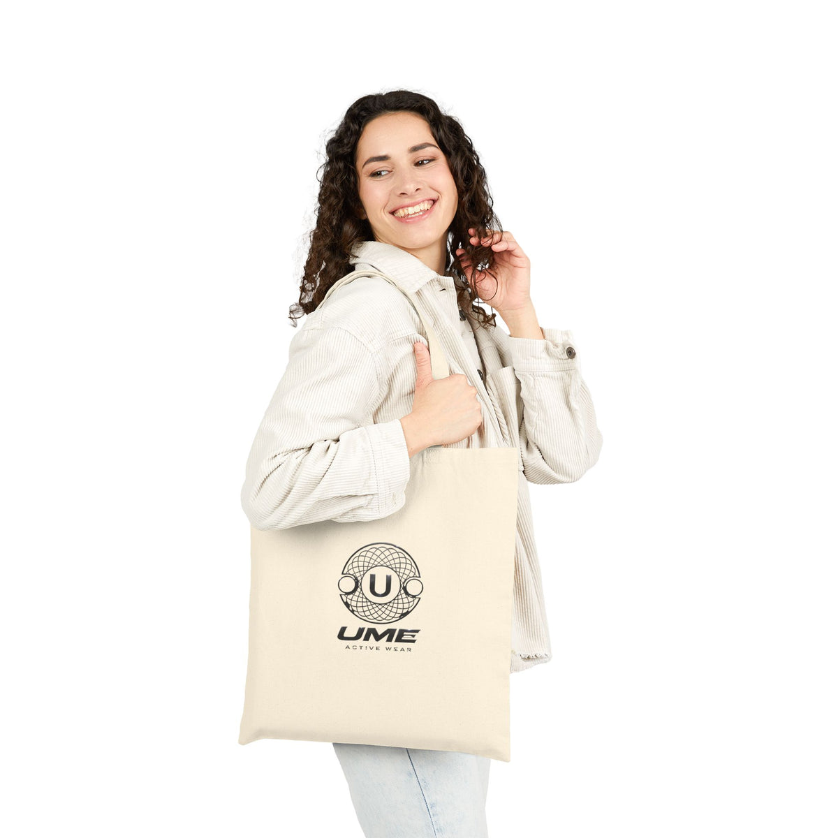 Canvas Tote Bag — Natural UME Logo All-Over Print