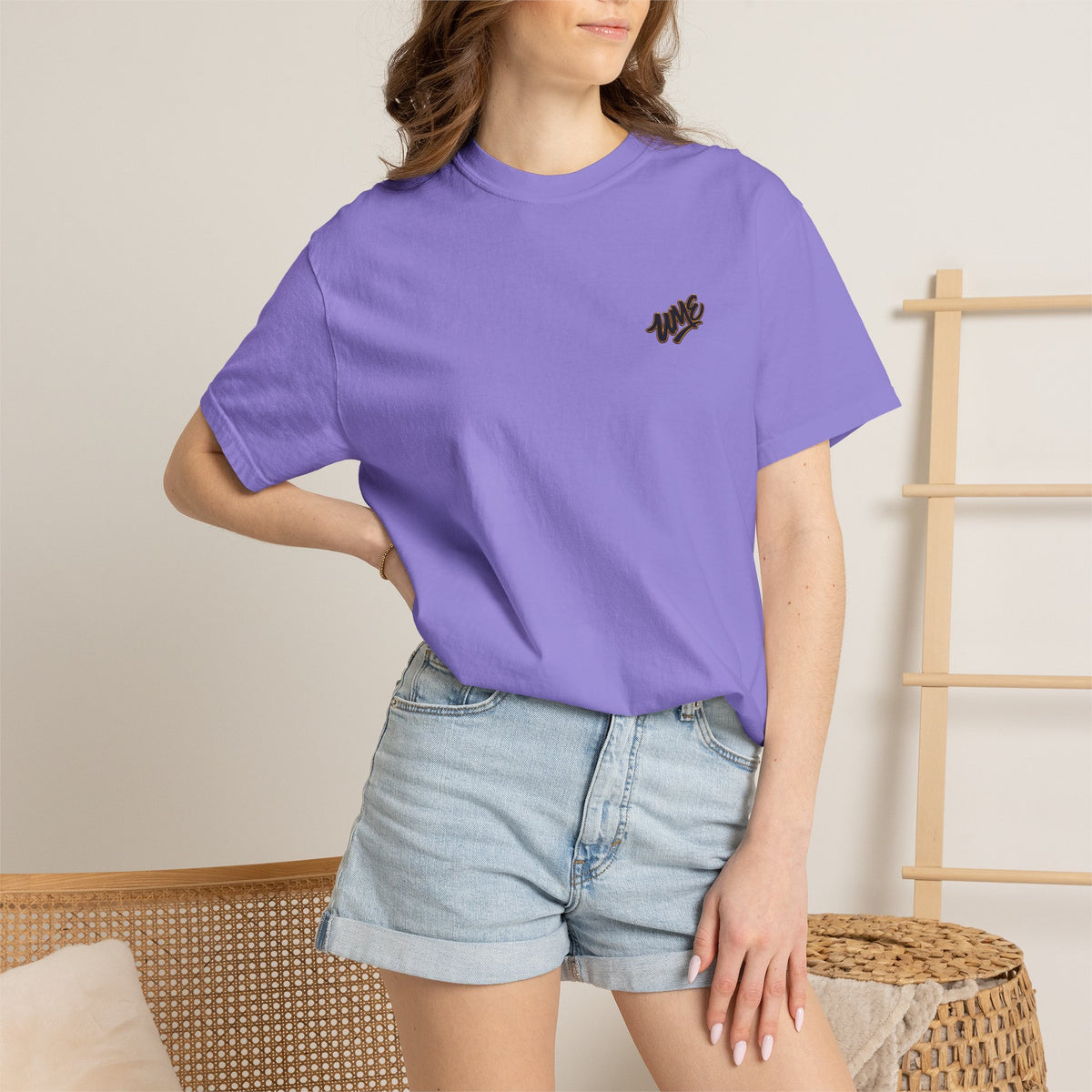 Garment-Dyed Heavyweight Tee — UME Black Logo Front & Back