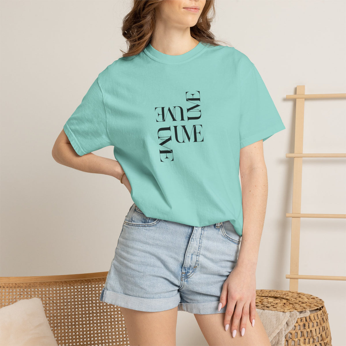 UME Typography Garment-Dyed T-Shirt — White, Ivory & More Colors