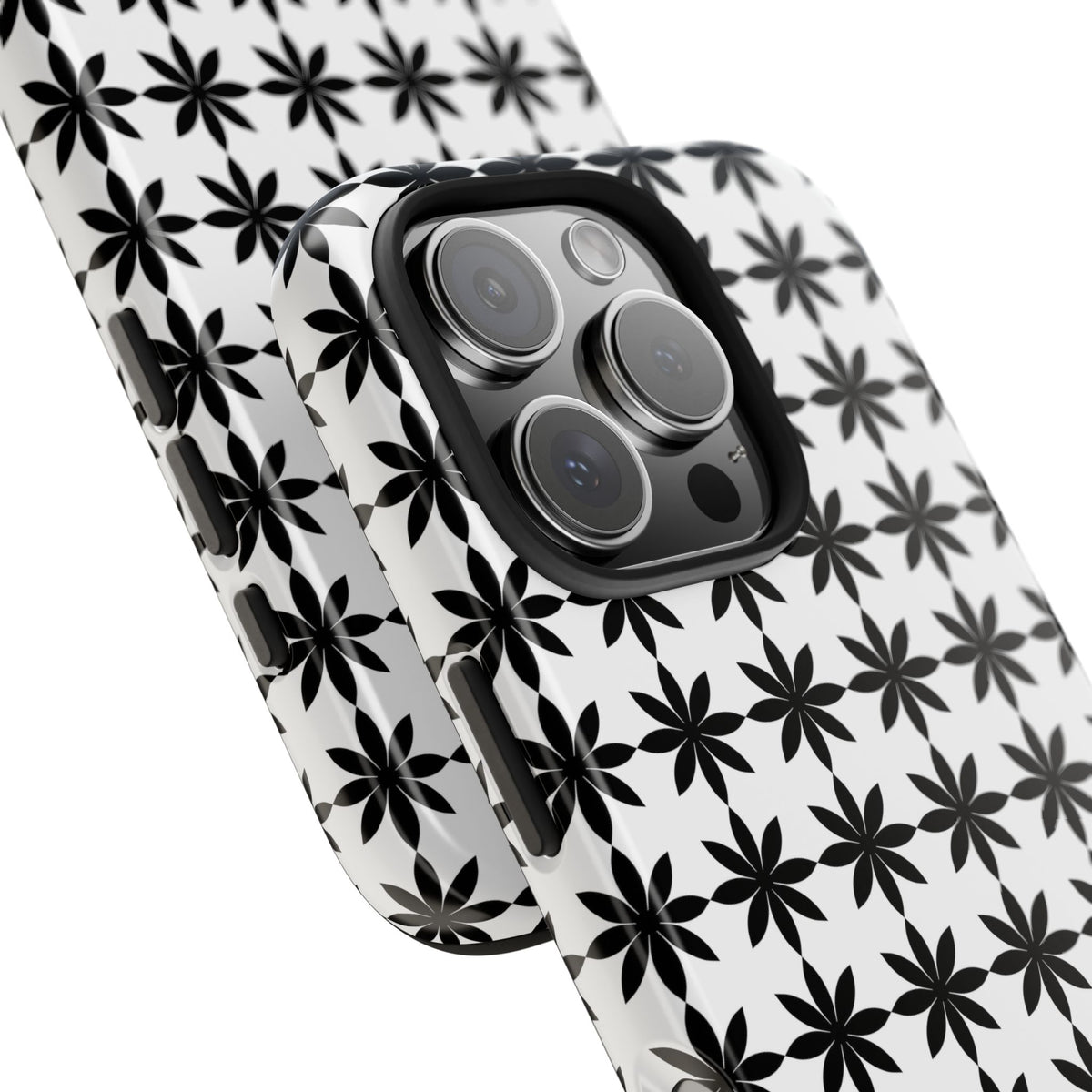 Tough Phone Case — Black & White Geometric Star Pattern