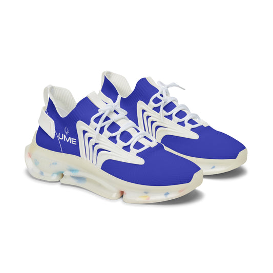 Women's Royal Blue UME Mesh Sneakers — Bold Graphic Cloud Sole Athletic Shoe