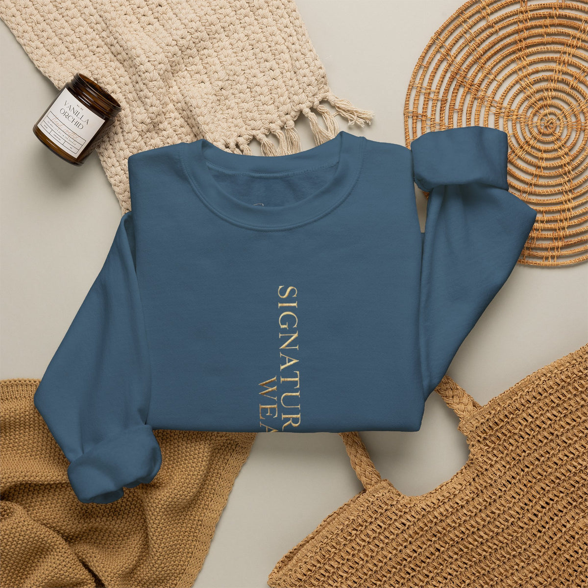 Signature Wear Minimalist Crewneck Sweatshirt — Black, Sand & More