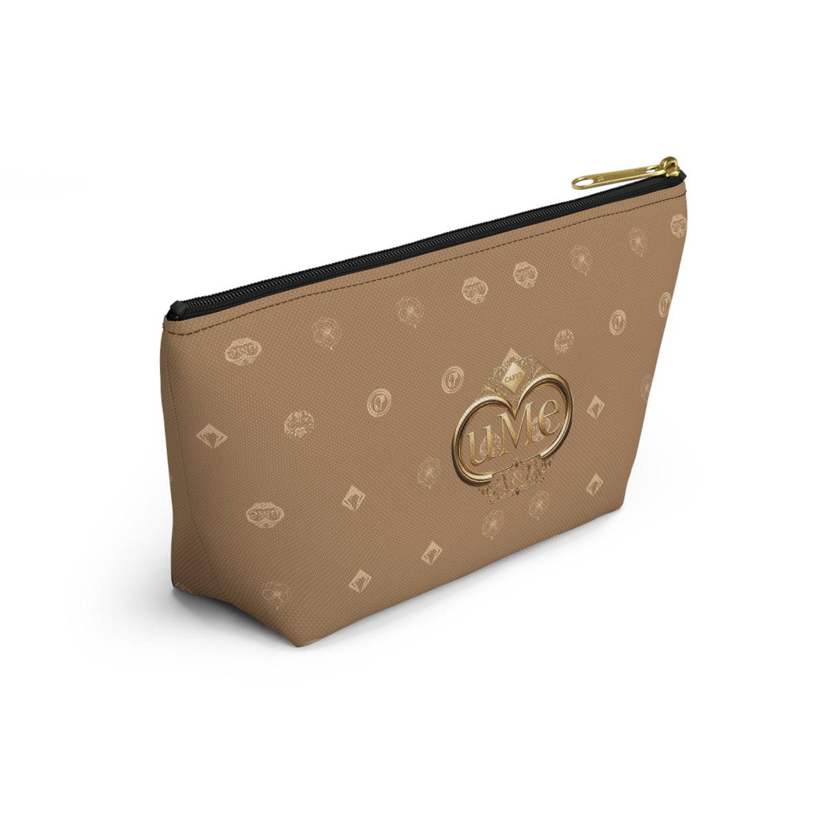 Beige Monogram Accessory Pouch — Luxury T-Bottom Makeup Bag