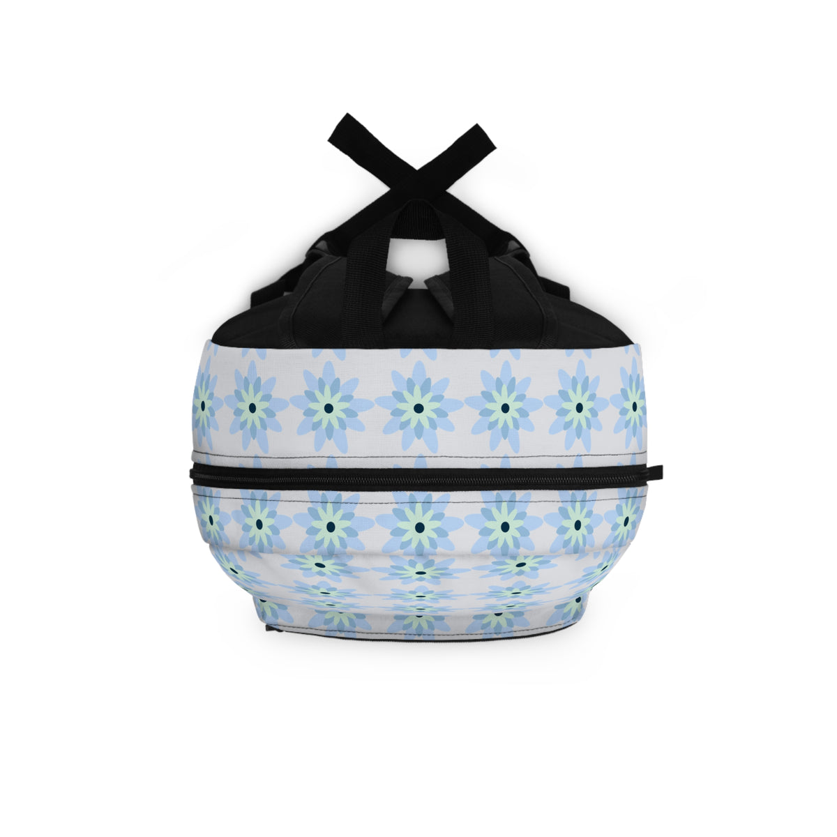Pastel Blue Floral Backpack – Lightweight School & Travel Bag