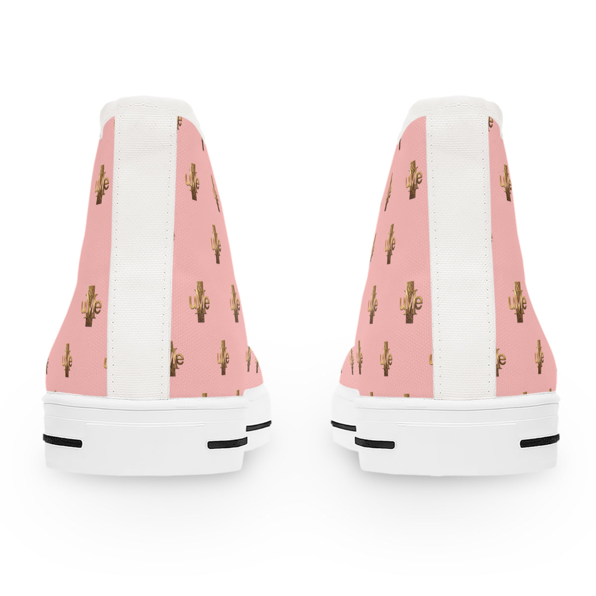Women’s High-Top Sneakers — Pink All-Over Print