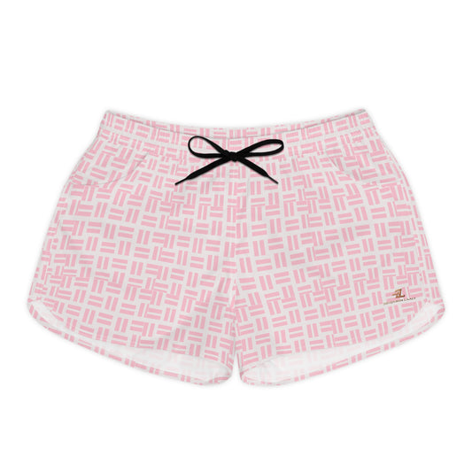 Women's Casual Shorts (AOP) — Geometric Pink Print