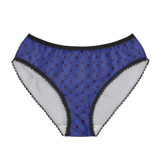 Blue Polka Dot Women's Briefs — Comfortable High-Waist Underwear