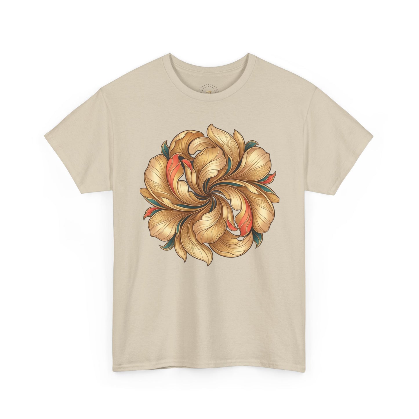 Floral Swirl Tee — Golden Petal Graphic T-Shirt