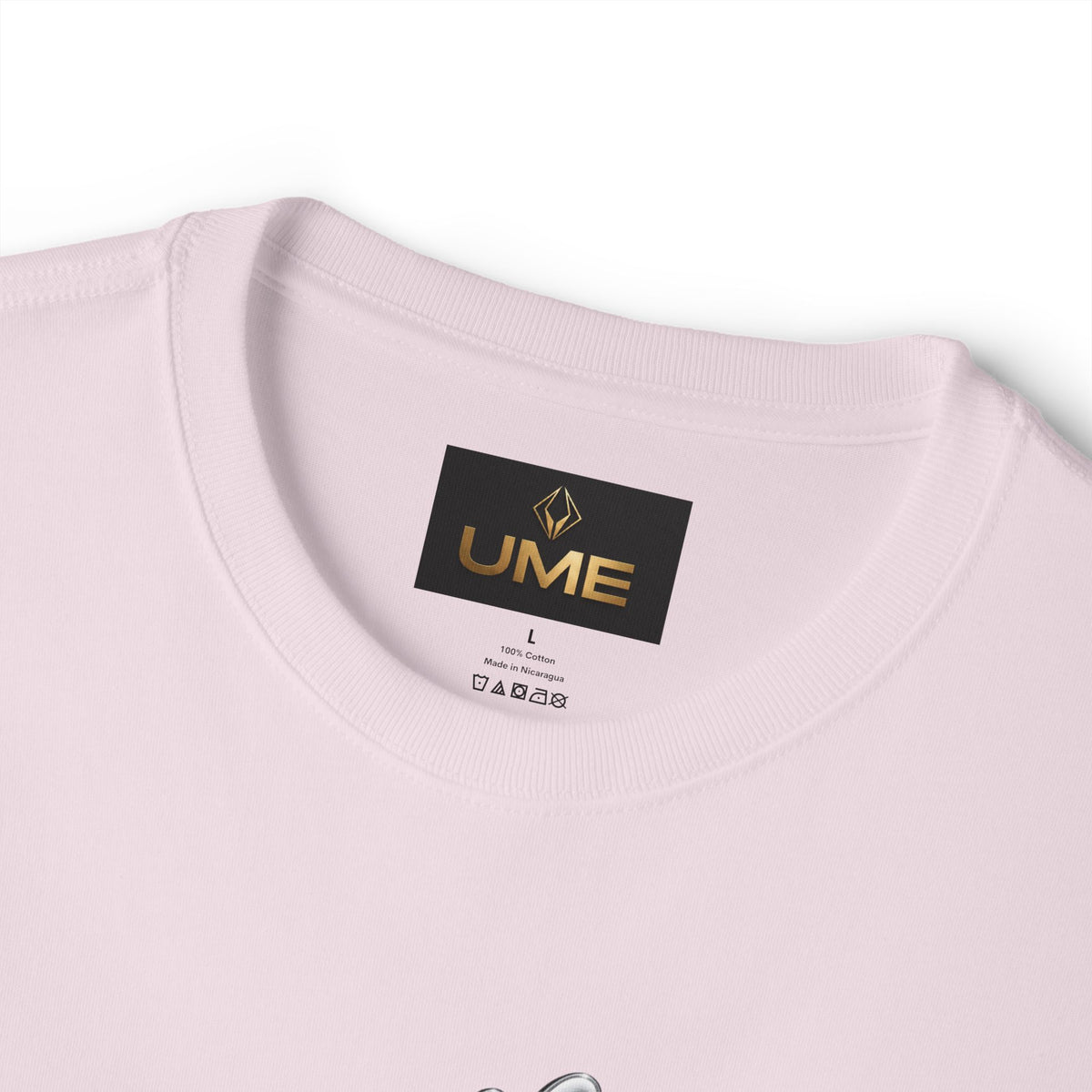 UME Script Logo Boxy Tee — White Oversized Graphic T-Shirt