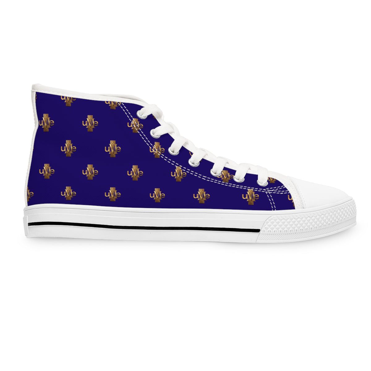 Women’s High-Top Sneakers — Midnight Navy All-Over Print