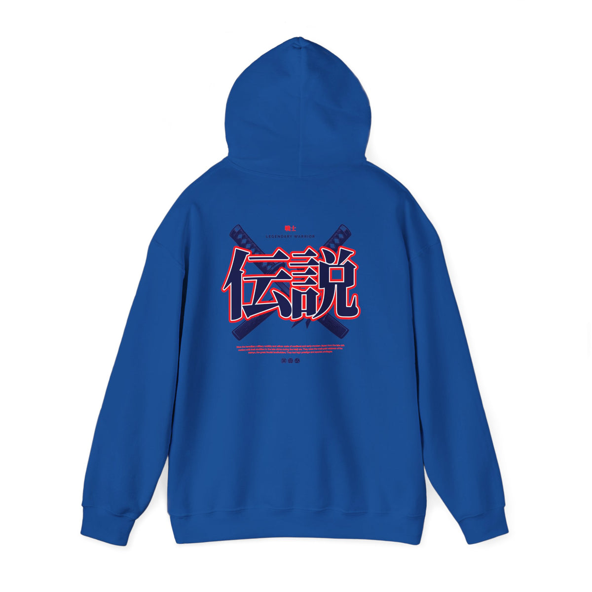 Legend Kanji Hoodie — Retro Samurai Sword Graphic Pullover