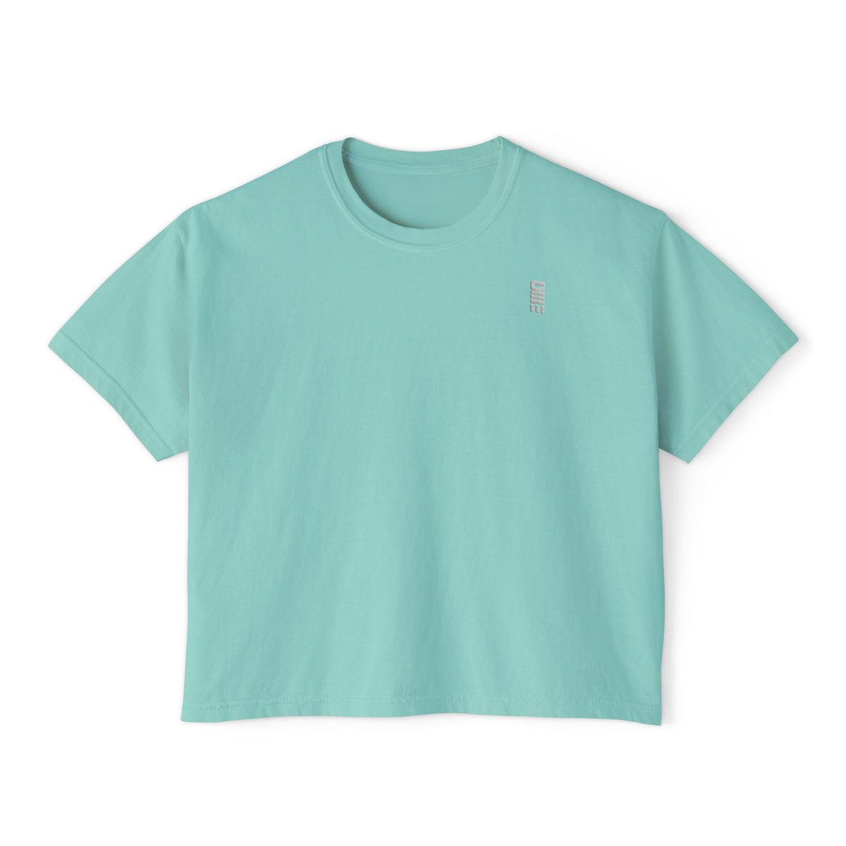 Women’s Cropped Boxy T-Shirt — Multi-Color Minimal Graphic