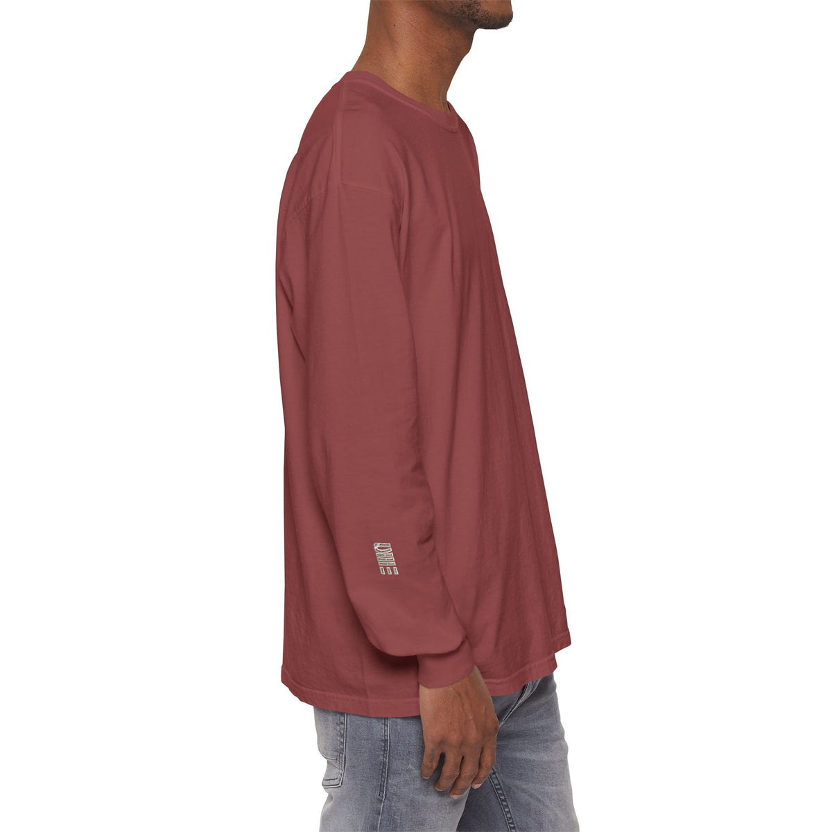 Garment-Dyed Long-Sleeve T-Shirt — Multi-Color Minimal Graphic