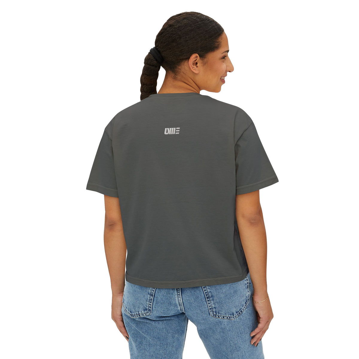 Women’s Cropped Boxy T-Shirt — Multi-Color Minimal Graphic