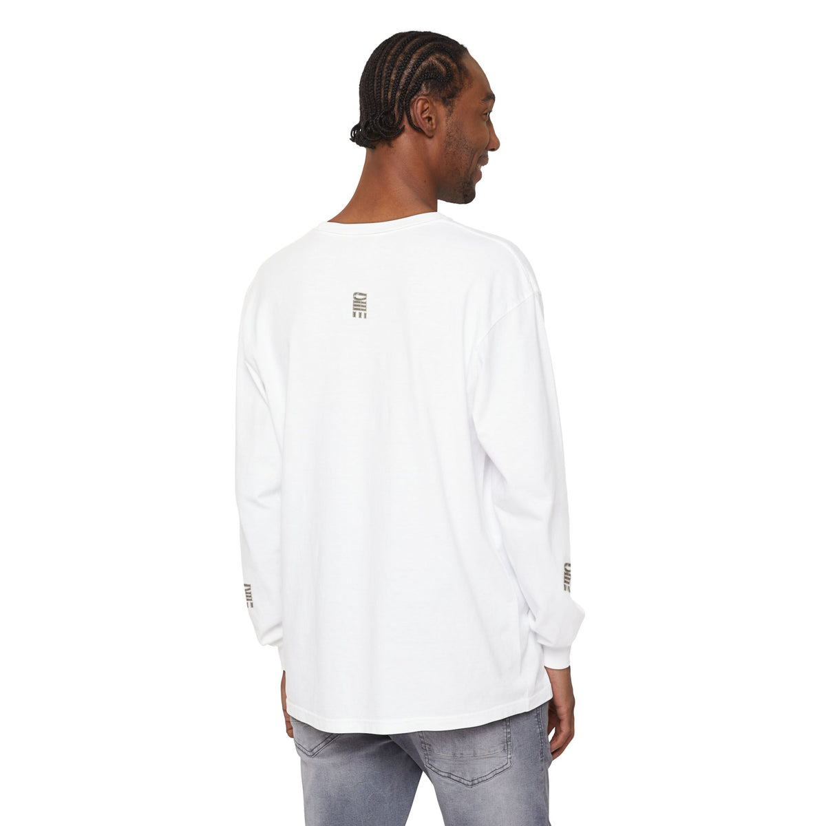 Garment-Dyed Long-Sleeve T-Shirt — Multi-Color Minimal Graphic