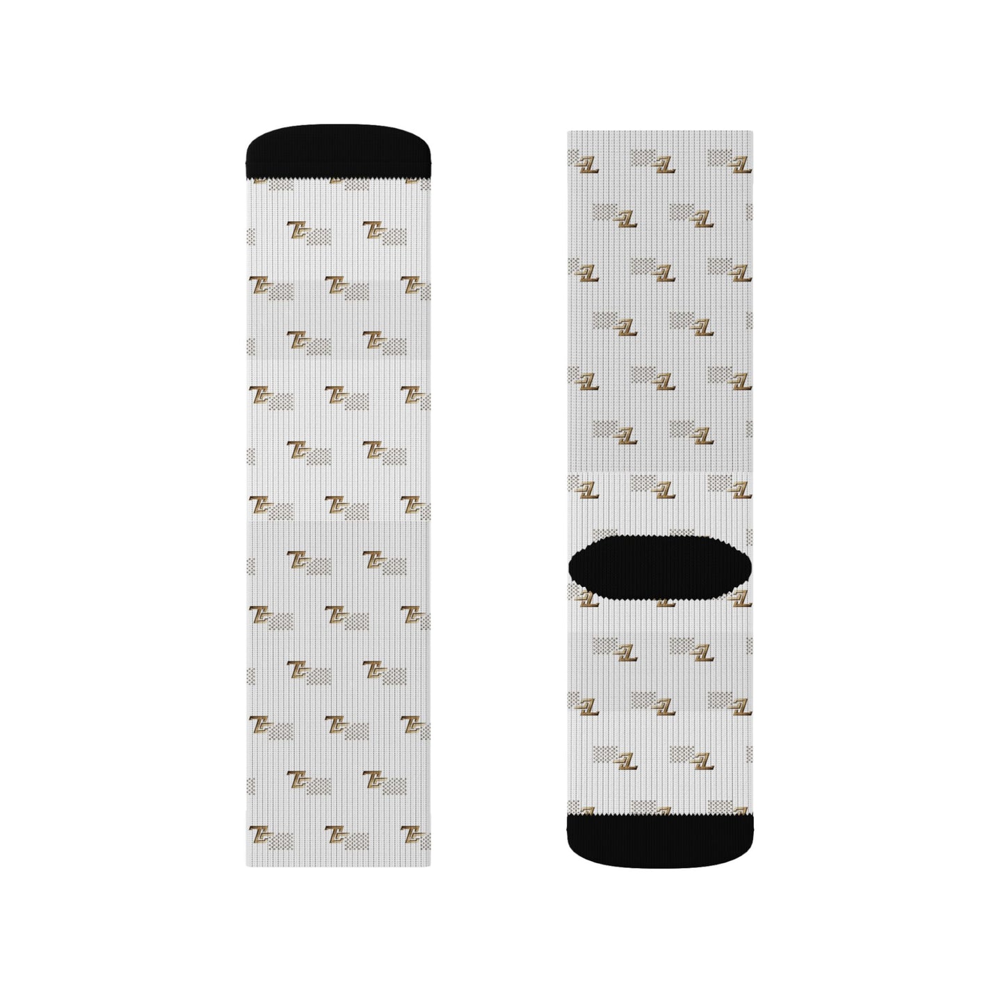 Sublimation Socks - Neutral Mini Floral Pattern Crew Socks