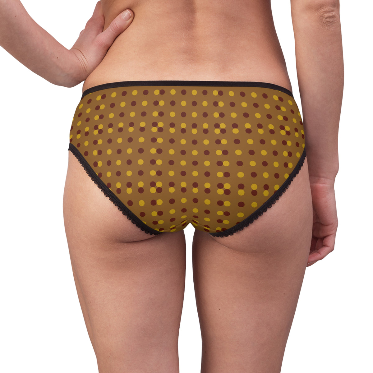 Polka Dot Retro Women's Briefs – Brown & Mustard All-Over Print