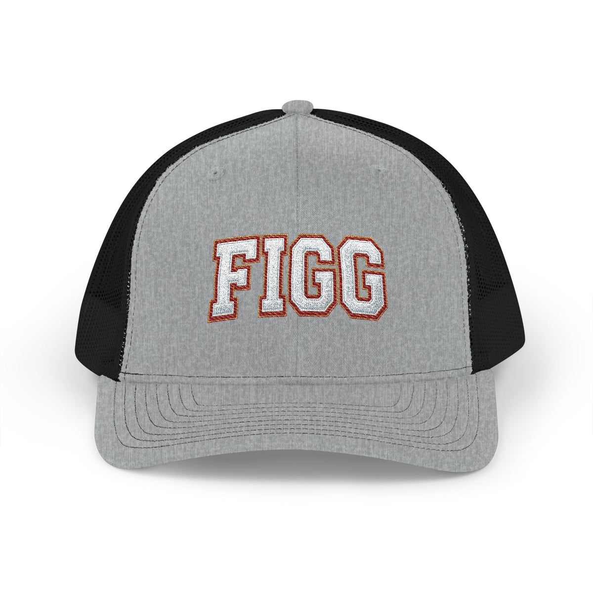 FFiGG Embroidered Vintage Trucker Cap — Black, Grey & Loden