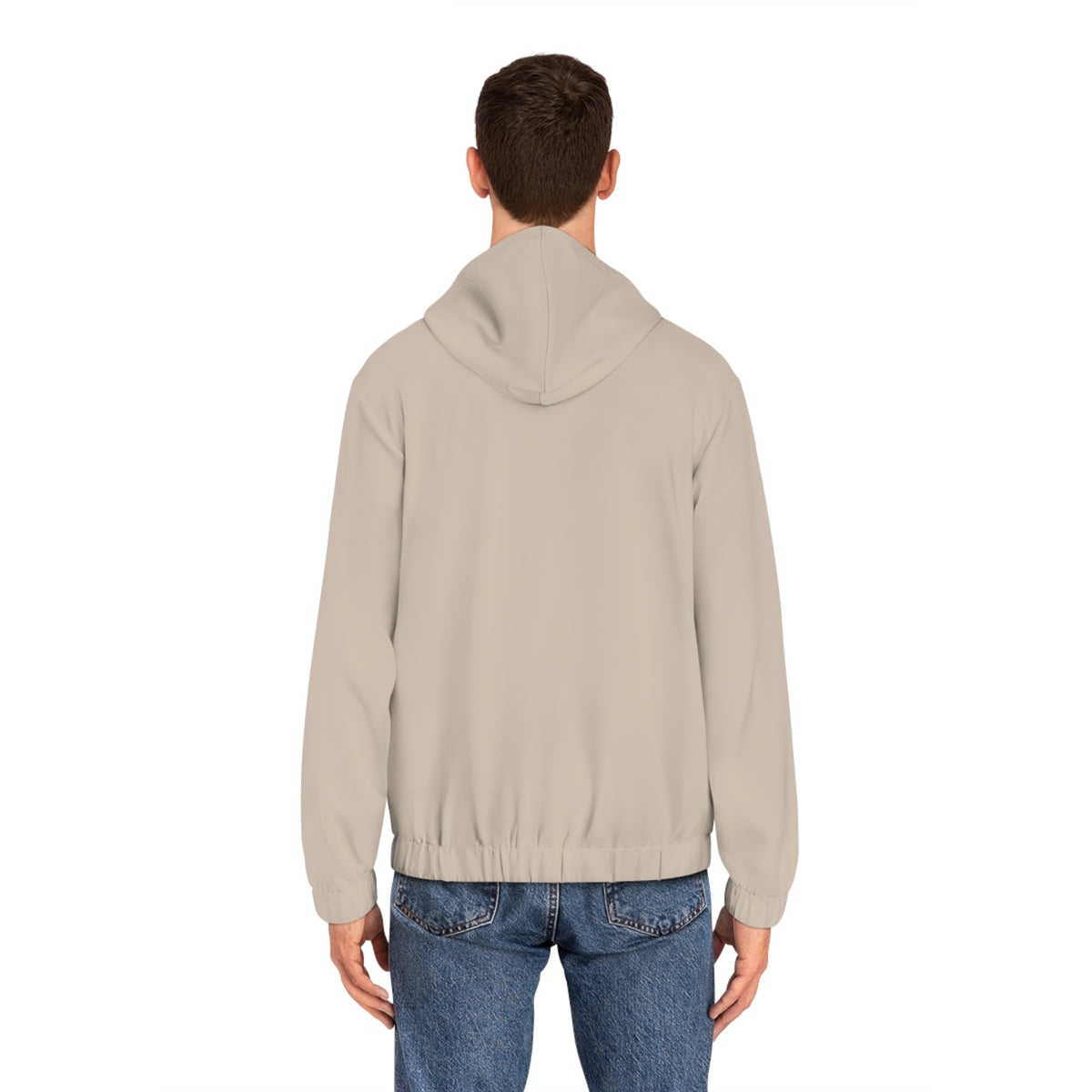 FFiGG Striped Full-Zip Hoodie — Sand Beige All-Over Print
