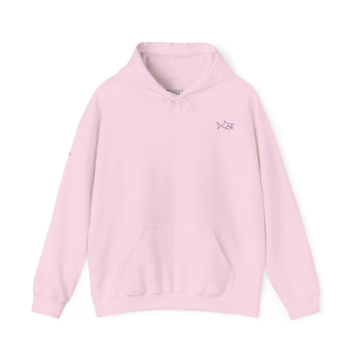 Minimal shark design Hoodie — Small Chest Outline Hoodie