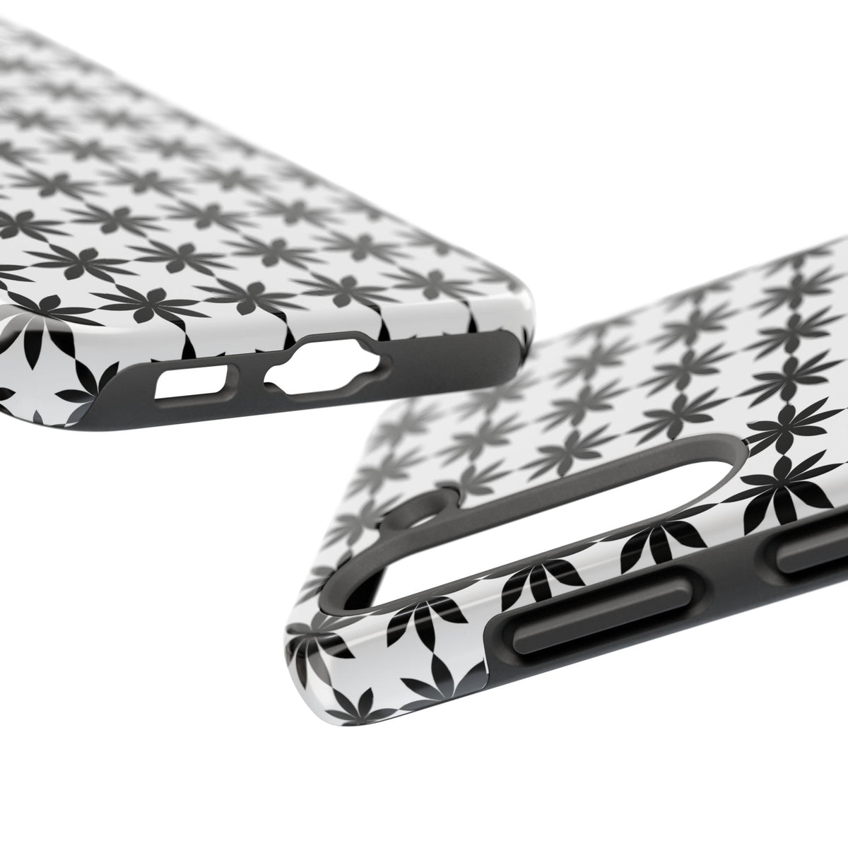 Tough Phone Case — Black & White Geometric Star Pattern