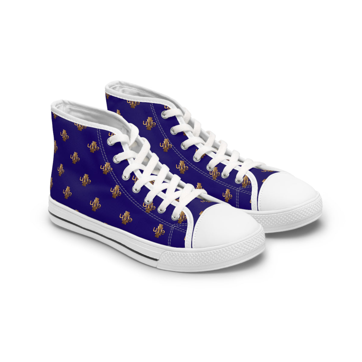 Women’s High-Top Sneakers — Midnight Navy All-Over Print