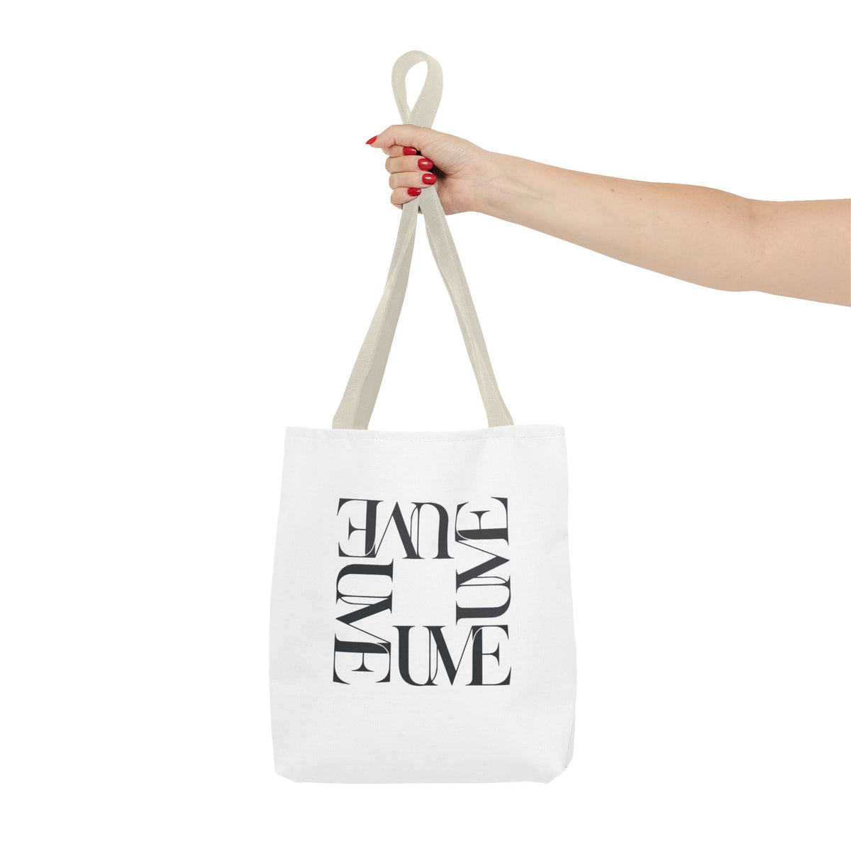 UME Square Typography Tote Bag — White