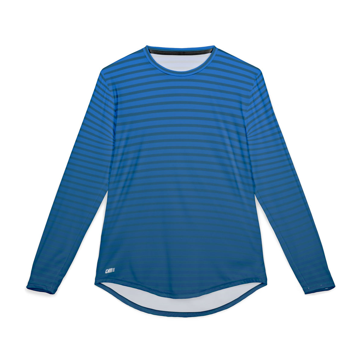 Men's UV Sun Protection Long Sleeve Shirt — Blue Striped Performance Top